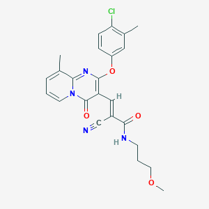 (2E)-3-[2-(4-chloro-3-methylphenoxy)-9-methyl-4-oxo-4H-pyrido[1,2-a]pyrimidin-3-yl]-2-cyano-N-(3-methoxypropyl)prop-2-enamide