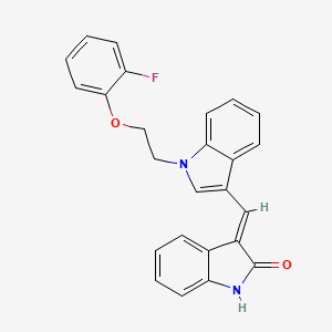 (3E)-3-({1-[2-(2-fluorophenoxy)ethyl]-1H-indol-3-yl}methylidene)-1,3-dihydro-2H-indol-2-one