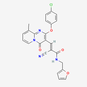 molecular formula C24H17ClN4O4 B11583818 (2E)-3-[2-(4-chlorophenoxy)-9-methyl-4-oxo-4H-pyrido[1,2-a]pyrimidin-3-yl]-2-cyano-N-(furan-2-ylmethyl)prop-2-enamide 