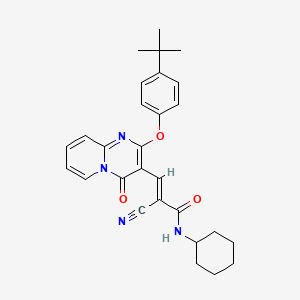 (2E)-3-[2-(4-tert-butylphenoxy)-4-oxo-4H-pyrido[1,2-a]pyrimidin-3-yl]-2-cyano-N-cyclohexylprop-2-enamide