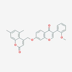 4-({[3-(2-methoxyphenyl)-4-oxo-4H-chromen-7-yl]oxy}methyl)-5,7-dimethyl-2H-chromen-2-one