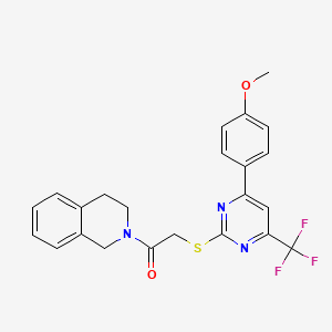 1-(3,4-dihydroisoquinolin-2(1H)-yl)-2-{[4-(4-methoxyphenyl)-6-(trifluoromethyl)pyrimidin-2-yl]sulfanyl}ethanone