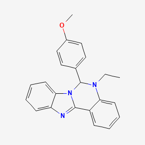 molecular formula C23H21N3O B11583913 5-Ethyl-6-(4-methoxyphenyl)-5,6-dihydrobenzimidazo[1,2-c]quinazoline 