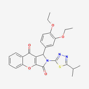 1-(3,4-Diethoxyphenyl)-2-[5-(propan-2-yl)-1,3,4-thiadiazol-2-yl]-1,2-dihydrochromeno[2,3-c]pyrrole-3,9-dione