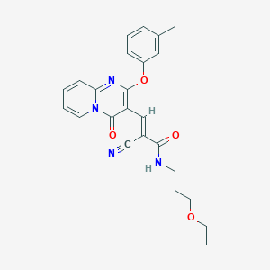 molecular formula C24H24N4O4 B11583949 (2E)-2-cyano-N-(3-ethoxypropyl)-3-[2-(3-methylphenoxy)-4-oxo-4H-pyrido[1,2-a]pyrimidin-3-yl]prop-2-enamide 