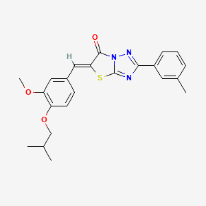 molecular formula C23H23N3O3S B11583969 (5Z)-5-(4-isobutoxy-3-methoxybenzylidene)-2-(3-methylphenyl)[1,3]thiazolo[3,2-b][1,2,4]triazol-6(5H)-one 