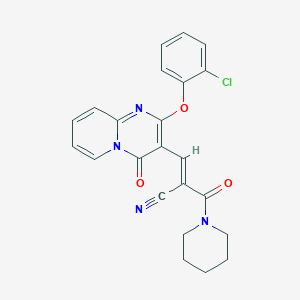 molecular formula C23H19ClN4O3 B11583977 (2E)-3-[2-(2-chlorophenoxy)-4-oxo-4H-pyrido[1,2-a]pyrimidin-3-yl]-2-(piperidin-1-ylcarbonyl)prop-2-enenitrile 