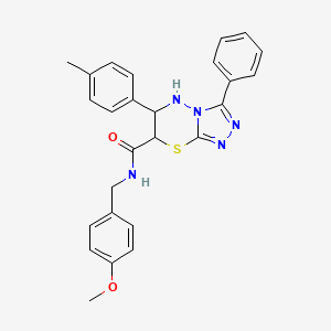 molecular formula C26H25N5O2S B11583993 N-(4-methoxybenzyl)-6-(4-methylphenyl)-3-phenyl-6,7-dihydro-5H-[1,2,4]triazolo[3,4-b][1,3,4]thiadiazine-7-carboxamide 