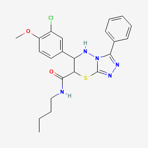 N-butyl-6-(3-chloro-4-methoxyphenyl)-3-phenyl-6,7-dihydro-5H-[1,2,4]triazolo[3,4-b][1,3,4]thiadiazine-7-carboxamide