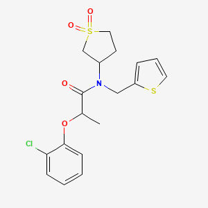 2-(2-chlorophenoxy)-N-(1,1-dioxidotetrahydrothiophen-3-yl)-N-(thiophen-2-ylmethyl)propanamide