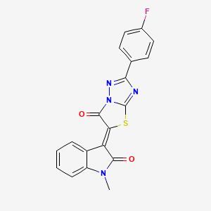 (3Z)-3-[2-(4-fluorophenyl)-6-oxo[1,3]thiazolo[3,2-b][1,2,4]triazol-5(6H)-ylidene]-1-methyl-1,3-dihydro-2H-indol-2-one