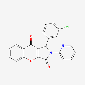 molecular formula C22H13ClN2O3 B11584052 1-(3-Chlorophenyl)-2-(pyridin-2-yl)-1,2-dihydrochromeno[2,3-c]pyrrole-3,9-dione 