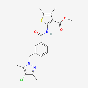 methyl 2-[({3-[(4-chloro-3,5-dimethyl-1H-pyrazol-1-yl)methyl]phenyl}carbonyl)amino]-4,5-dimethylthiophene-3-carboxylate