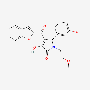 molecular formula C23H21NO6 B11584082 4-(1-benzofuran-2-ylcarbonyl)-3-hydroxy-1-(2-methoxyethyl)-5-(3-methoxyphenyl)-1,5-dihydro-2H-pyrrol-2-one 