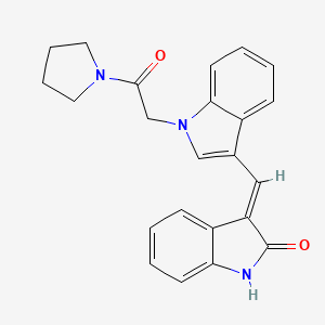 molecular formula C23H21N3O2 B11584096 3-((1-(2-Oxo-2-(pyrrolidin-1-yl)ethyl)-1H-indol-3-yl)methylene)indolin-2-one 