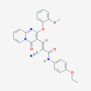 (2E)-2-cyano-N-(4-ethoxyphenyl)-3-[2-(2-methoxyphenoxy)-4-oxo-4H-pyrido[1,2-a]pyrimidin-3-yl]prop-2-enamide