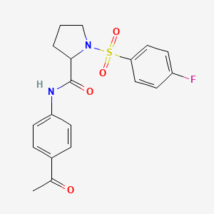 Pyrrolidine-2-carboxylic acid, 1-(4-fluorobenzenesulfonyl)-, (4-acetylphenyl)amide