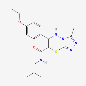 molecular formula C18H25N5O2S B11584175 6-(4-ethoxyphenyl)-3-methyl-N-(2-methylpropyl)-6,7-dihydro-5H-[1,2,4]triazolo[3,4-b][1,3,4]thiadiazine-7-carboxamide 