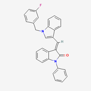 (3E)-3-{[1-(3-fluorobenzyl)-1H-indol-3-yl]methylidene}-1-phenyl-1,3-dihydro-2H-indol-2-one