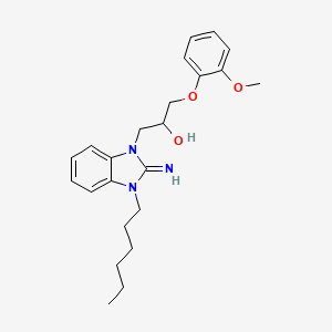 1-(3-hexyl-2-imino-2,3-dihydro-1H-benzimidazol-1-yl)-3-(2-methoxyphenoxy)propan-2-ol