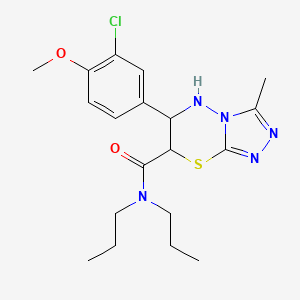 6-(3-chloro-4-methoxyphenyl)-3-methyl-N,N-dipropyl-6,7-dihydro-5H-[1,2,4]triazolo[3,4-b][1,3,4]thiadiazine-7-carboxamide