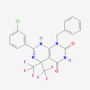 1-benzyl-7-(3-chlorophenyl)-5,5-bis(trifluoromethyl)-5,8-dihydropyrimido[4,5-d]pyrimidine-2,4(1H,3H)-dione