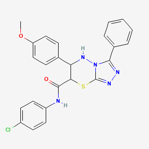 molecular formula C24H20ClN5O2S B11584250 N-(4-chlorophenyl)-6-(4-methoxyphenyl)-3-phenyl-6,7-dihydro-5H-[1,2,4]triazolo[3,4-b][1,3,4]thiadiazine-7-carboxamide 