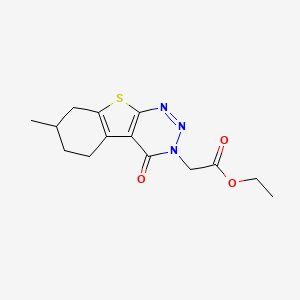 Ethyl 2-[7-methyl-4-oxo-5,6,7,8-tetrahydro[1]benzothieno[2,3-D][1,2,3]triazin-3(4H)-YL]acetate