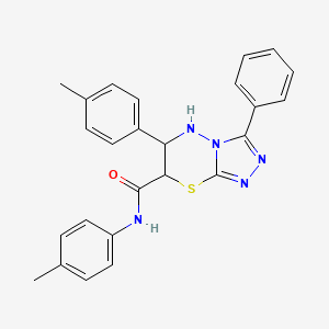 molecular formula C25H23N5OS B11584265 N,6-bis(4-methylphenyl)-3-phenyl-6,7-dihydro-5H-[1,2,4]triazolo[3,4-b][1,3,4]thiadiazine-7-carboxamide 