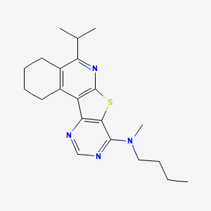 molecular formula C21H28N4S B11584282 N-butyl-N-methyl-8-propan-2-yl-11-thia-9,14,16-triazatetracyclo[8.7.0.02,7.012,17]heptadeca-1,7,9,12,14,16-hexaen-13-amine 