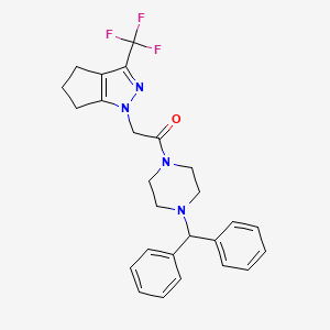 1-[4-(diphenylmethyl)piperazin-1-yl]-2-[3-(trifluoromethyl)-5,6-dihydrocyclopenta[c]pyrazol-1(4H)-yl]ethanone