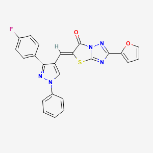 molecular formula C24H14FN5O2S B11584337 (5Z)-5-{[3-(4-fluorophenyl)-1-phenyl-1H-pyrazol-4-yl]methylidene}-2-(furan-2-yl)[1,3]thiazolo[3,2-b][1,2,4]triazol-6(5H)-one 