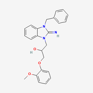 molecular formula C24H25N3O3 B11584362 1-(3-benzyl-2-imino-2,3-dihydro-1H-benzimidazol-1-yl)-3-(2-methoxyphenoxy)propan-2-ol 