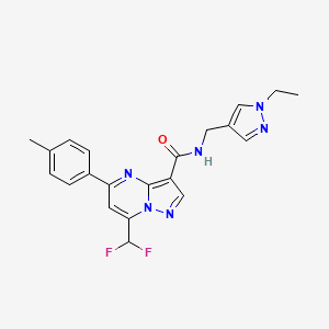 7-(difluoromethyl)-N-[(1-ethyl-1H-pyrazol-4-yl)methyl]-5-(4-methylphenyl)pyrazolo[1,5-a]pyrimidine-3-carboxamide