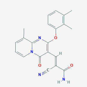 molecular formula C21H18N4O3 B11584395 (2E)-2-cyano-3-[2-(2,3-dimethylphenoxy)-9-methyl-4-oxo-4H-pyrido[1,2-a]pyrimidin-3-yl]prop-2-enamide 