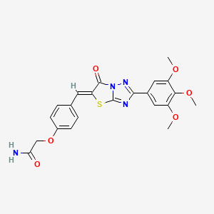 2-(4-{(Z)-[6-oxo-2-(3,4,5-trimethoxyphenyl)[1,3]thiazolo[3,2-b][1,2,4]triazol-5(6H)-ylidene]methyl}phenoxy)acetamide