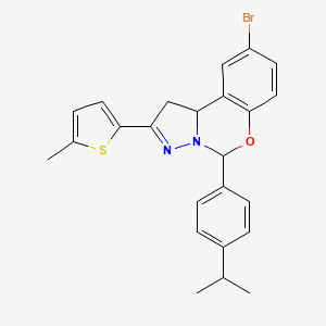 molecular formula C24H23BrN2OS B11584430 9-Bromo-2-(5-methylthiophen-2-yl)-5-[4-(propan-2-yl)phenyl]-1,10b-dihydropyrazolo[1,5-c][1,3]benzoxazine 