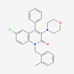 6-chloro-1-(2-methylbenzyl)-3-(morpholin-4-yl)-4-phenylquinolin-2(1H)-one