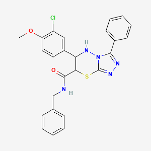 N-benzyl-6-(3-chloro-4-methoxyphenyl)-3-phenyl-6,7-dihydro-5H-[1,2,4]triazolo[3,4-b][1,3,4]thiadiazine-7-carboxamide