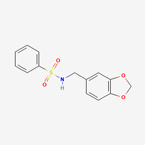 molecular formula C14H13NO4S B11584449 N-(1,3-benzodioxol-5-ylmethyl)benzenesulfonamide 