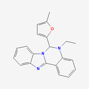 molecular formula C21H19N3O B11584518 5-Ethyl-6-(5-methylfuran-2-yl)-5,6-dihydrobenzimidazo[1,2-c]quinazoline 