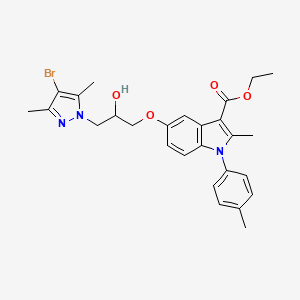 ethyl 5-[3-(4-bromo-3,5-dimethyl-1H-pyrazol-1-yl)-2-hydroxypropoxy]-2-methyl-1-(4-methylphenyl)-1H-indole-3-carboxylate