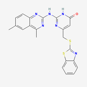 6-[(1,3-benzothiazol-2-ylsulfanyl)methyl]-2-[(4,6-dimethylquinazolin-2-yl)amino]pyrimidin-4(1H)-one