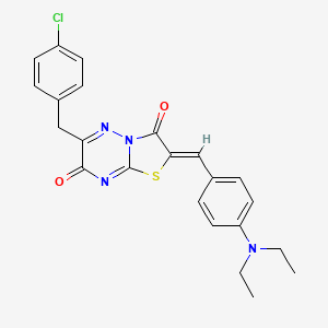 (2Z)-6-(4-chlorobenzyl)-2-[4-(diethylamino)benzylidene]-7H-[1,3]thiazolo[3,2-b][1,2,4]triazine-3,7(2H)-dione