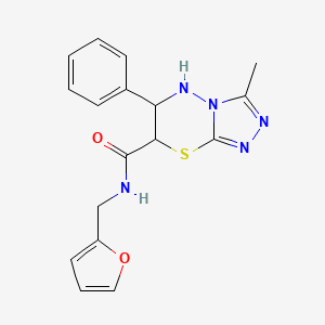 molecular formula C17H17N5O2S B11584583 N-(furan-2-ylmethyl)-3-methyl-6-phenyl-6,7-dihydro-5H-[1,2,4]triazolo[3,4-b][1,3,4]thiadiazine-7-carboxamide 