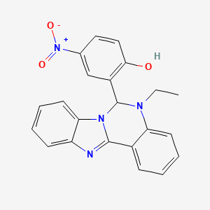 2-(5-Ethyl-5,6-dihydrobenzimidazo[1,2-c]quinazolin-6-yl)-4-nitrophenol