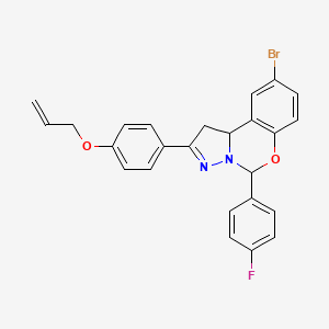 molecular formula C25H20BrFN2O2 B11584587 2-[4-(Allyloxy)phenyl]-9-bromo-5-(4-fluorophenyl)-1,10b-dihydropyrazolo[1,5-c][1,3]benzoxazine 