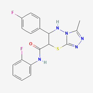 molecular formula C18H15F2N5OS B11584625 N-(2-fluorophenyl)-6-(4-fluorophenyl)-3-methyl-6,7-dihydro-5H-[1,2,4]triazolo[3,4-b][1,3,4]thiadiazine-7-carboxamide 