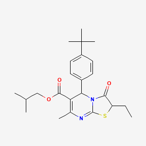 molecular formula C24H32N2O3S B11584633 2-methylpropyl 5-(4-tert-butylphenyl)-2-ethyl-7-methyl-3-oxo-2,3-dihydro-5H-[1,3]thiazolo[3,2-a]pyrimidine-6-carboxylate 