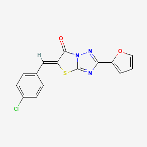 molecular formula C15H8ClN3O2S B11584644 (5Z)-5-(4-chlorobenzylidene)-2-(furan-2-yl)[1,3]thiazolo[3,2-b][1,2,4]triazol-6(5H)-one 